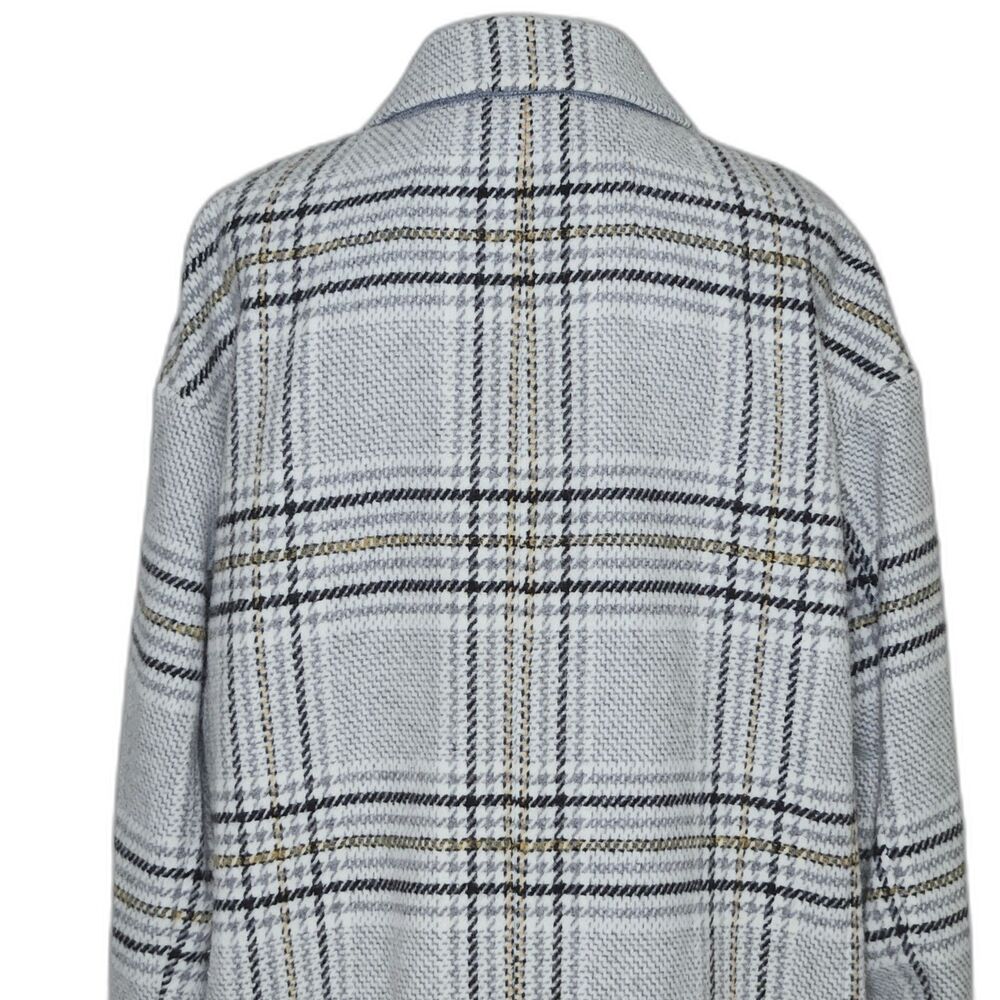 Madewell Bryant Coat Pearl Ivory Wool Blend Houndstooth Plaid Light Academia M - Picture 9 of 14